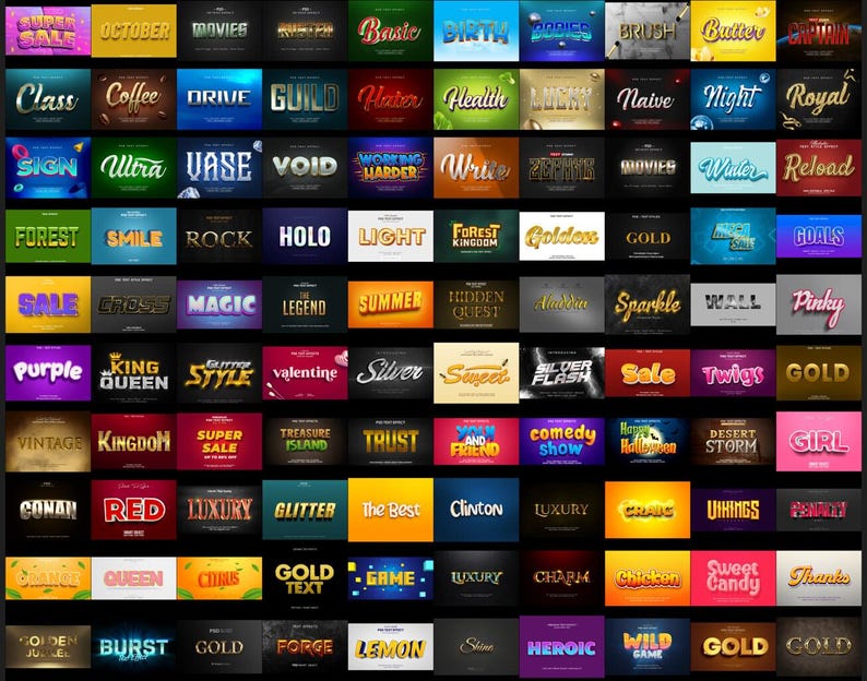 5500+ Photoshop 3D Text Effects Bundle (PSD Files) - Etsy