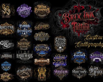 I will Hand-drawn Premium Custom Blackletter Logo Design, Gothic Calligraphy for Tattoo, Streetwear Brands (PNG, AI, EPS)
