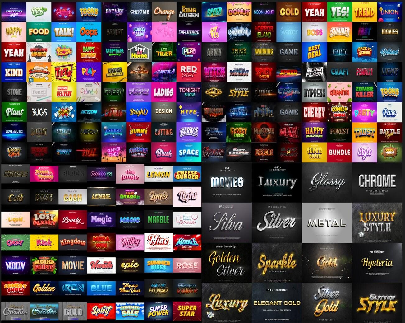 5500+ Photoshop 3D Text Effects Bundle (PSD Files) - Etsy
