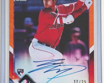2018 Bowman Chrome Shohei Ohtani Naranja RC #BCRA-SO #17/25 Auto - Rp