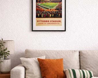 Pittodrie Stadium Art Print | Aberdeen FC Illustration
