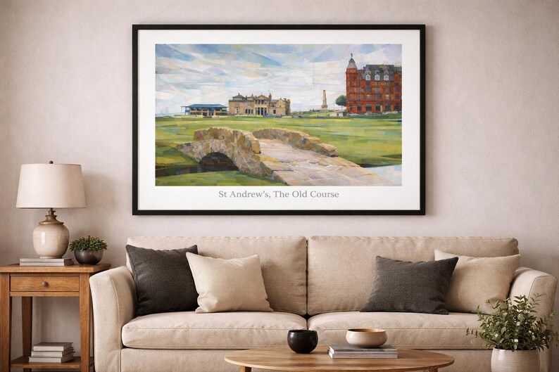 St Andrews Old Course Print | Scottish Golf Art, Swilcan Bridge - Etsy