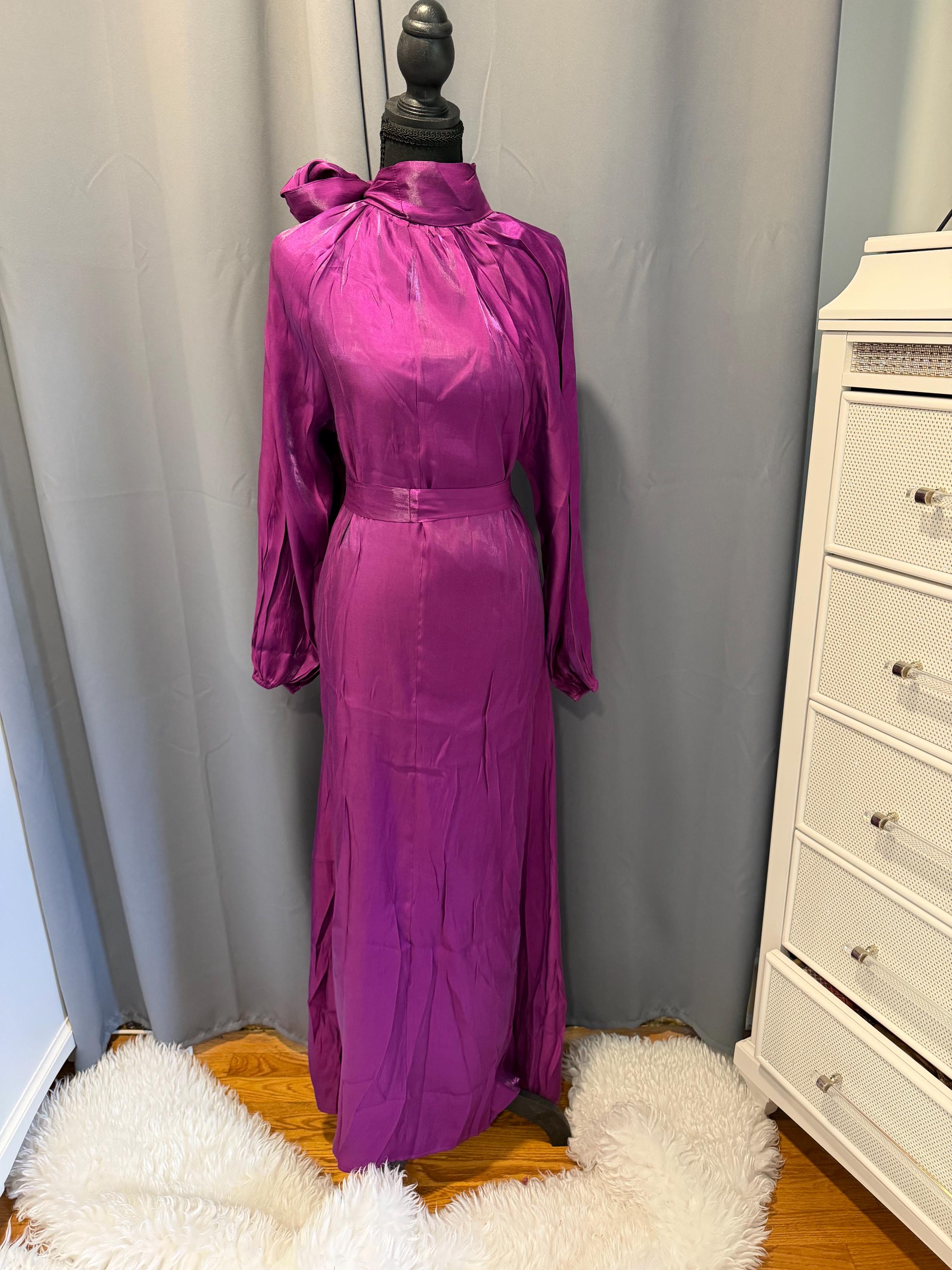 Magenta Long Sleeve Maxi Dress - Etsy