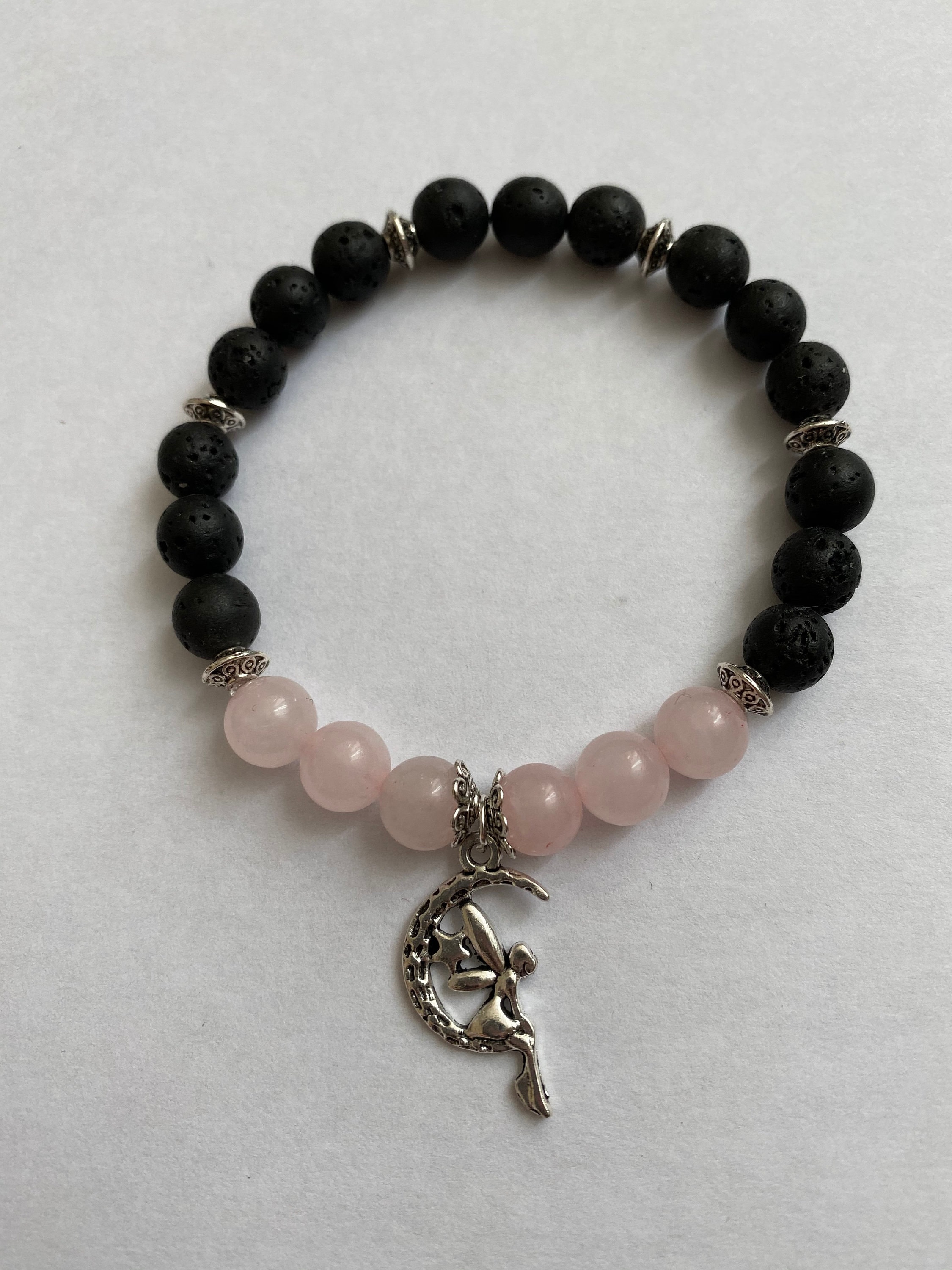 Pink Beaded Bracelet. Black Beaded Bracelet. Rose Quartz Etsy