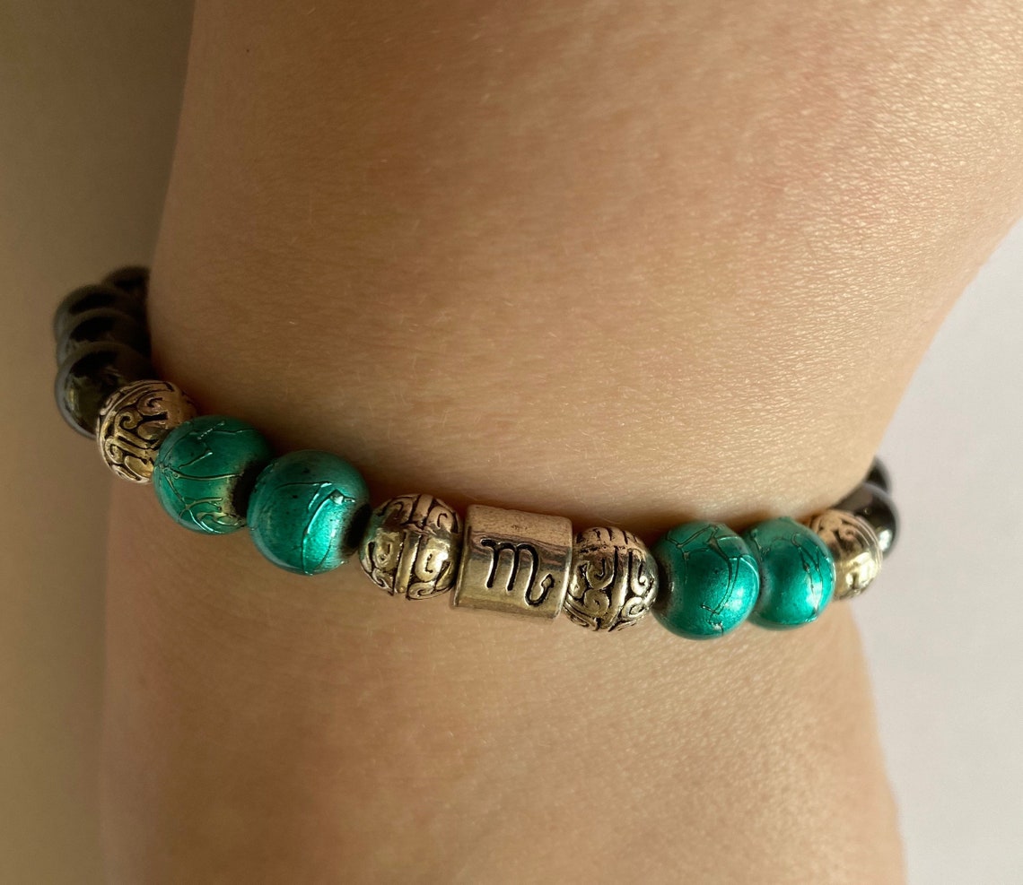 Scorpio jewellery. Scorpio bracelet. Zodiac signs bracelet. Etsy