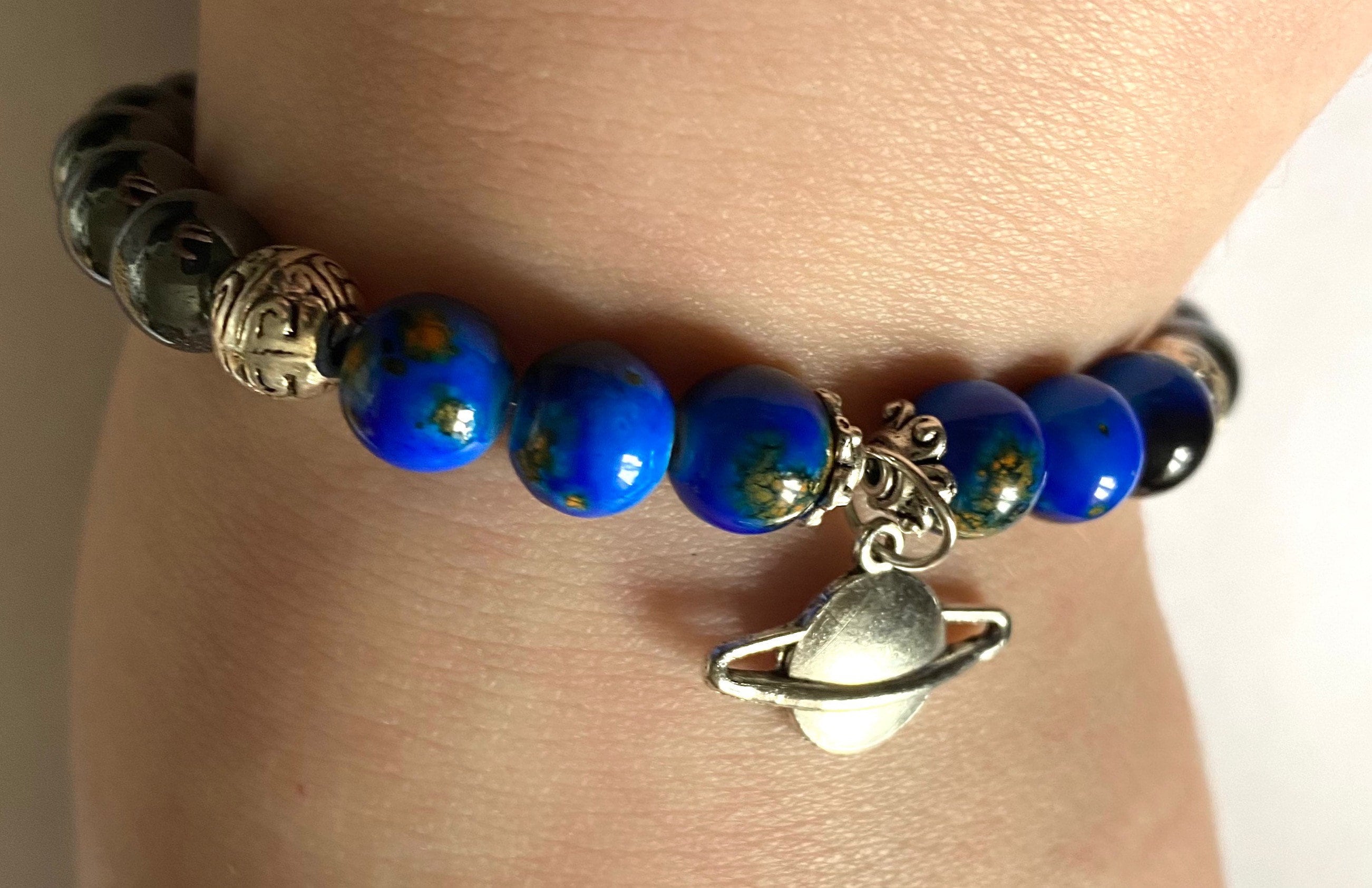 Saturn bracelet. Space bracelet. Astronomy bracelet. Astrology Etsy