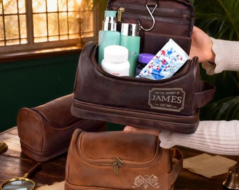 Personligt läder Dopp-kit, anpassad rese-necessär, present till marsvin