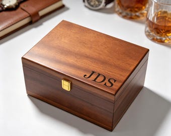 Personalized Keepsake Box for Men,Wooden Memory Box,Birthday Gift for Him, Retirement, or Groomsmen Wedding Gifts