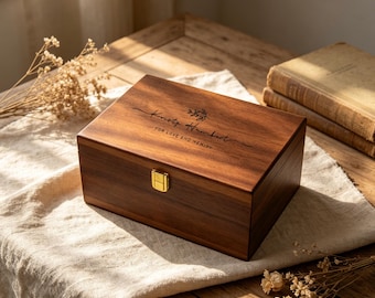 Caja de madera personalizada para guardar recuerdos, caja para fotos grabada, caja de recuerdos, caja de regalo para guardar recuerdos.