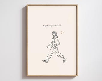 Self Love Valentine's Print | Minimalist Line Art (Digital Download)