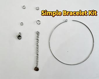 Kit para confecção de pulseiras em aço inoxidável, kit base para pulseira de arame, corrente extensora com fecho lagosta, materiais para fazer pulseiras DIY, kit para festa de pulseiras