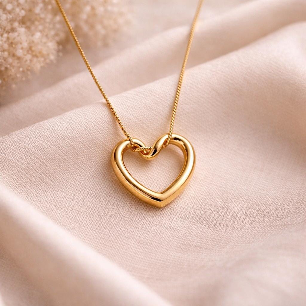 Open Heart Necklace - Etsy