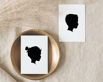 Custom Silhouette Heirloom - Digital Download - Gift for Parents - Nursery Decor - Family Keepsake - Personalization Available
