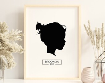 Custom Silhouette Heirloom - Digital Download - Gift for Parents - Nursery Decor - Family Keepsake - Personalization Available