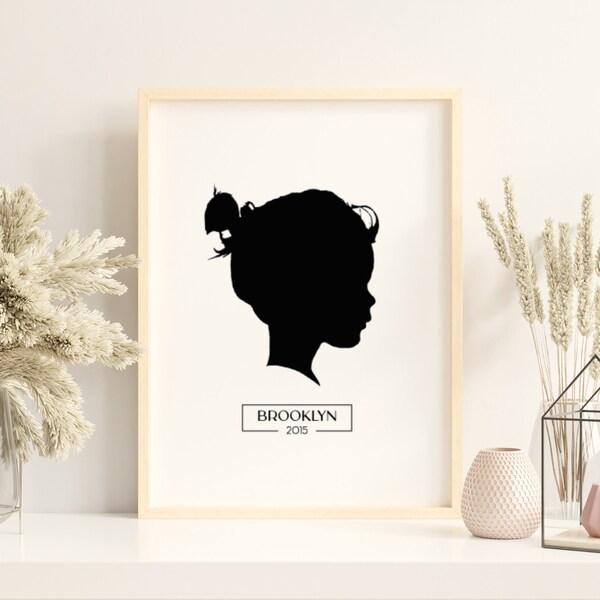 Custom Silhouette Heirloom - Digital Download - Gift for Parents - Nursery Decor - Family Keepsake - Personalization Available