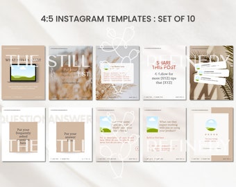 INSTANT DOWNLOAD Set of 10 Instagram Canva Templates | Customizable Social Media Posts | On-Brand Marketing Collateral | Marketing Made Easy