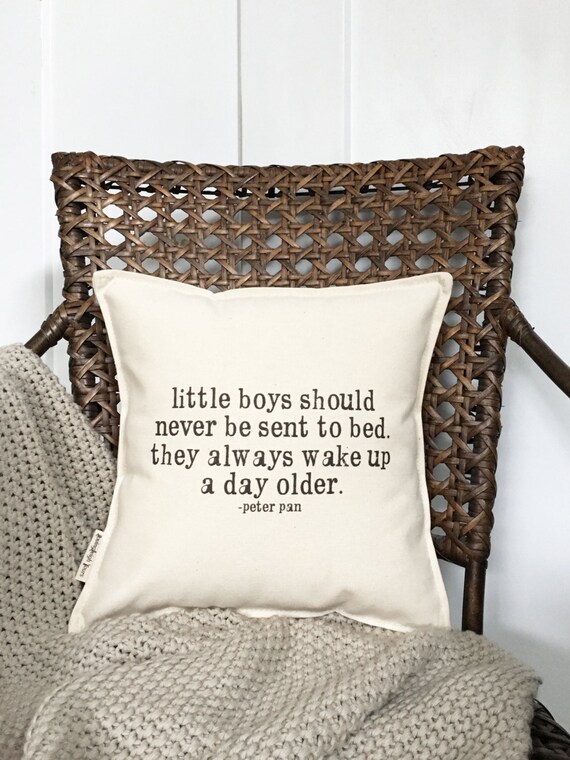 12 Peter Pan Quote Pillow Little Boys Peter pan pillow | Etsy