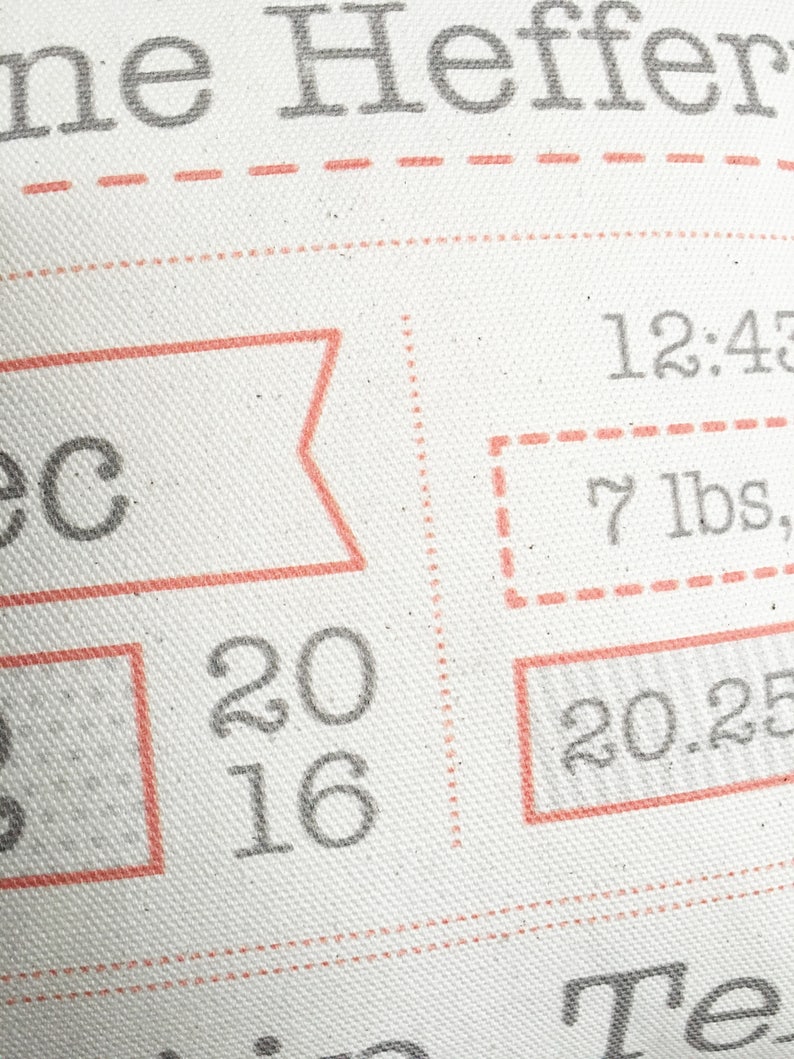 Download 12 Birth Announcement Keepsake Pillow Baby Stat | Etsy