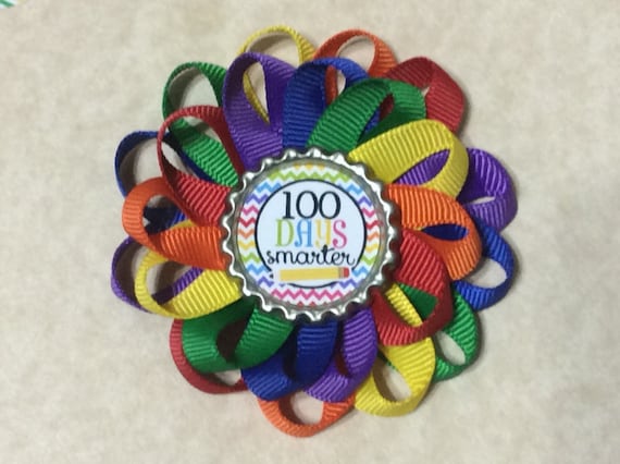 100 days Smarter 5/" hair bow.....Handmade Item