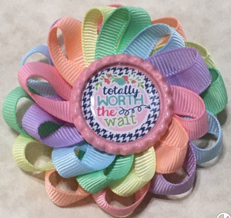 Totally Worth the Wait Adoption loopy flower bow