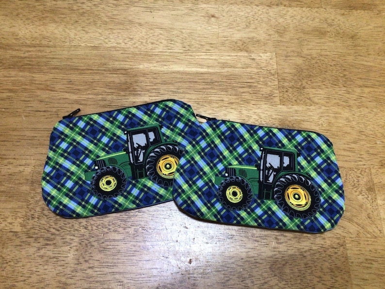 ON SALE Green Tractor zip coin wallet