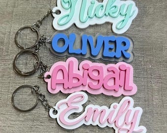 Llavero con nombre personalizado: hecho a mano, para porristas, recuerdo de fiesta o etiqueta para mochila escolar.
