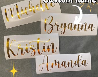 Adesivi personalizzati per palline, decorazioni per alberi di Natale, decalcomanie in vinile con nomi, scritte in vinile, adesivi personalizzati, etichette regalo per amici e parenti