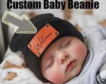 Gorro personalizado para bebé, gorro para recién nacido, gorro para niño adulto con parche de nombre, gorros unisex para bebé, gorro para adulto con nombre