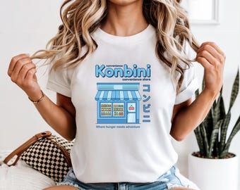 Konbini T-Shirt - Where Hunger Meets Adventure, Japanese Convenience Store Shirt, Japan Food Culture Tee, Konbini Food Lover Gift