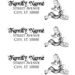 Alice in Wonderland Return Address Labels
