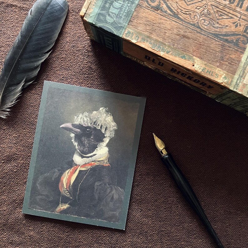 Lady Gladys Greeting Card | Victorian Crow Portrait With Quote ...