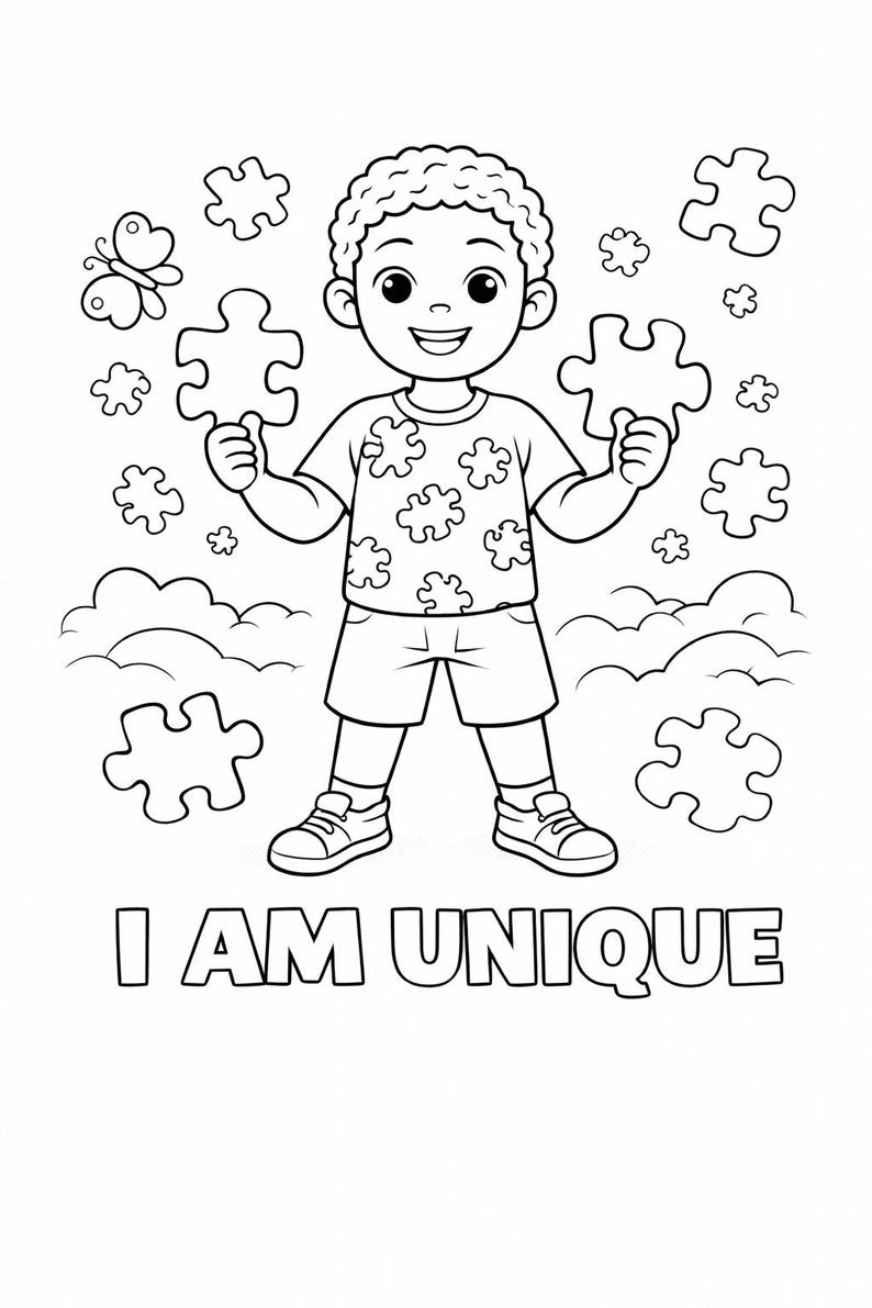 Autism Acceptance Coloring Book for Kids | Autism Awareness Printable ...