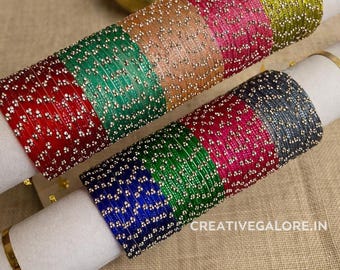 Raindrop Glass Bangles (12 Bangles)