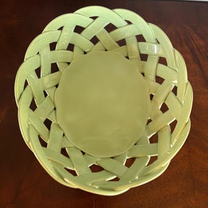 Primo'gi Pastel Green Woven Ceramic Oval  Bread Basket - 9.5" | Sage Green Serving Bowl | Braided Dish from Portugal
