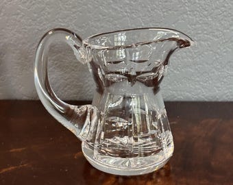 Waterford Crystal Tralee Patter Creamer | Irish Crystal Small Serving Pitcher with Vertical and Horizontal Cuts | Waterford 4" Jug | Signed