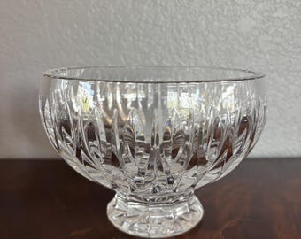 Waterford Marquis Sheridan Pattern Footed Crystal Rose Bowl | Cut Crystal 6" Centerpiece Bowl | Crystal Decorative Candy Dish or Nut Bowl