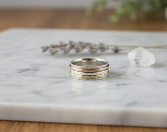 Handgjord spinnerring i 925 sterlingsilver – Meditation och oroarmband som present till henne