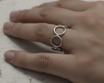 Infinity Circle Ring 925 Sterling Silver Bubble Ring Minimalistisk Tumring Enkel Vardags Stapelring Moderna Handgjorda Smycken