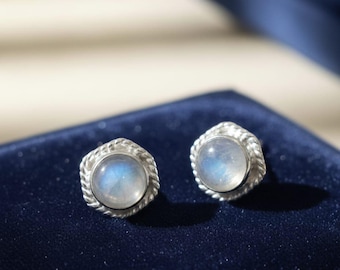 Regnbågsfärgade månstensörhängen | 925 sterlingsilver | Handgjorda ädelstenstoppar | Gist For Her