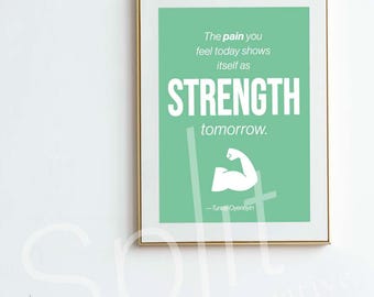 Póster de motivación para el fitness con frases de instructores de Peloton, decoración de gimnasio en casa y descarga digital.