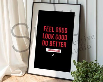 Póster de motivación para el fitness con frases de instructores de Peloton, decoración de gimnasio en casa y descarga digital.