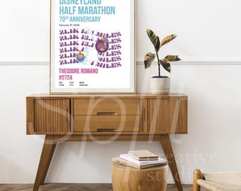 Impresión de fin de semana de media maratón de Disneyland / Póster de Run Disney / Regalo para corredores / Descarga digital