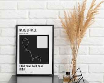 Impresión artística de mapa de carrera personalizado / Regalo de maratón personalizado (descarga digital)