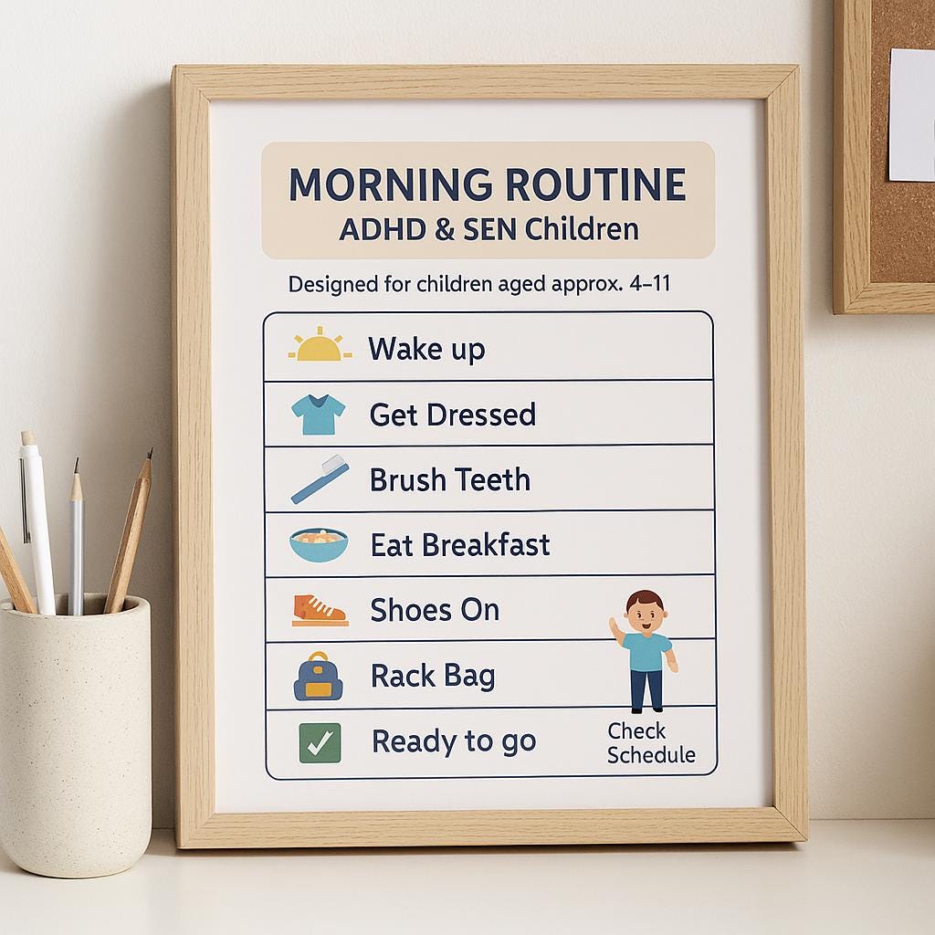 Visual Routune Chart Sen Morning Routine Chart for ADHD & SEN Children – Visual Routine ...