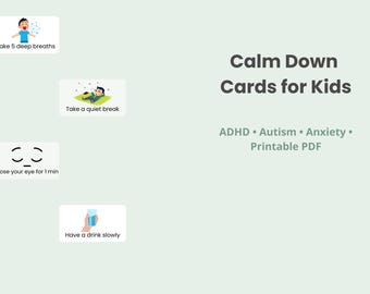 Calm Down Cards for Kids | ADHD Autism Anxiety Printable | Emotional Regulation SEN Tool