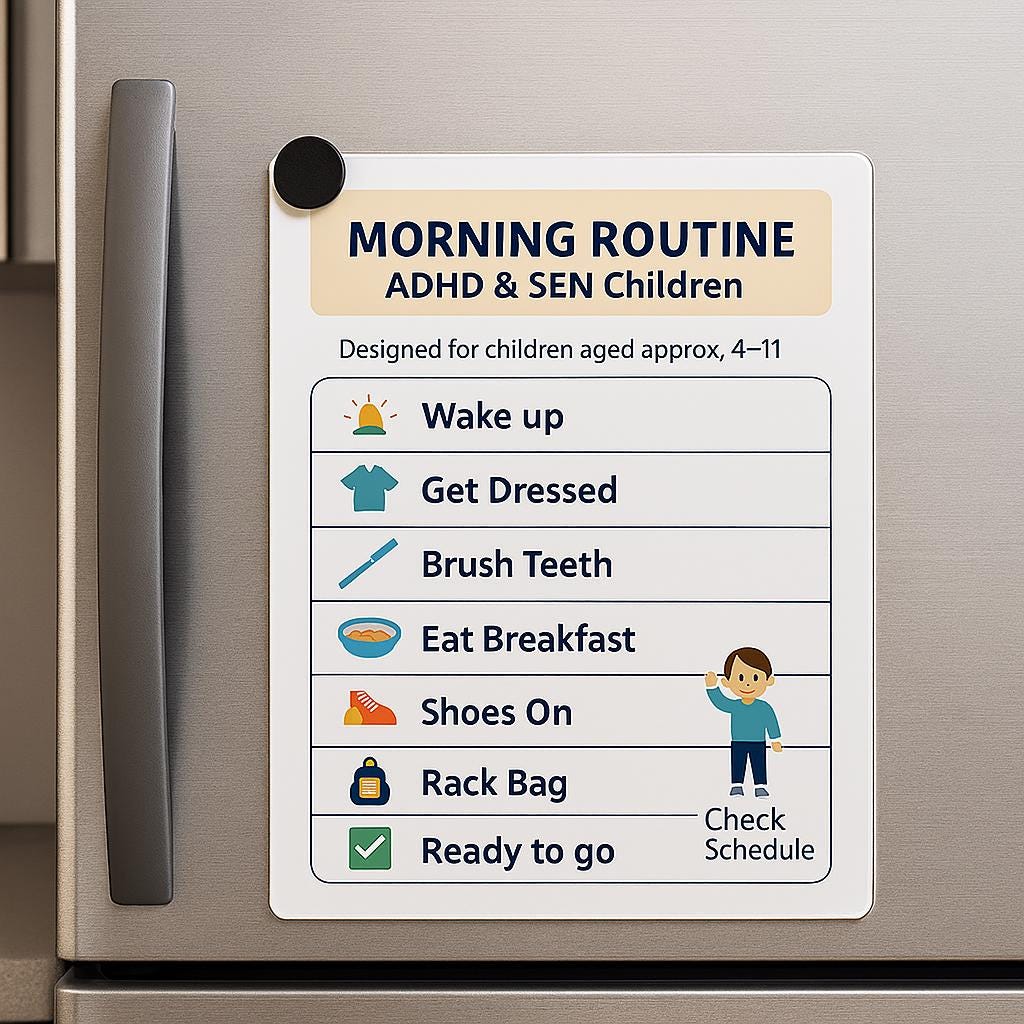Sen Routine Ideas Morning Routine Chart for ADHD & SEN Children – Visual Routine ...