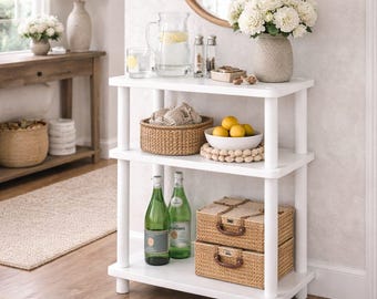 Modern 3-Tier Side Table Nightstand Compact Storage Shelf for Bedroom Living Room Small Spaces