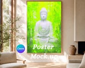 Poster Mockup Living Room Frame Mockup Drag and Drop Canva Template
