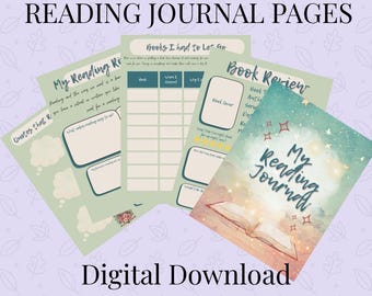 Reading Journal Printable | Reader Focused Book Journal Pages | Book Review & Tracker PDF | Digital Download