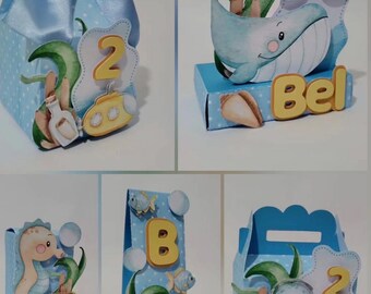 Under the Sea Party Favor Boxes – Set of 25 Personalized Treat Boxes | Ocean Birthday Decorations | Nautical Party Favors